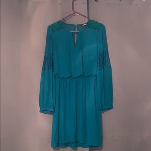 Express lace detail emerald dress
